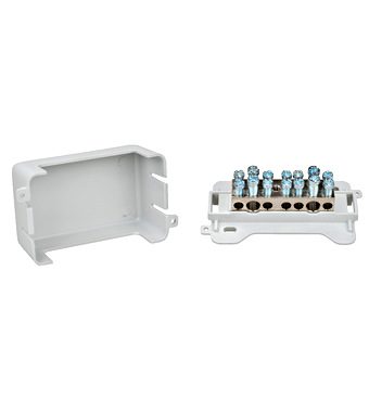 Potentialausgleichschiene, kurze Ausführung, 7 Klemmstellen