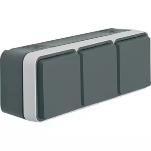 Steckdose SCHUKO 3-fach waagerecht mit Klappdeckel AP