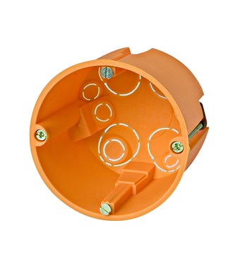 Hohlwanddose d68xt61mm, orange, PP 